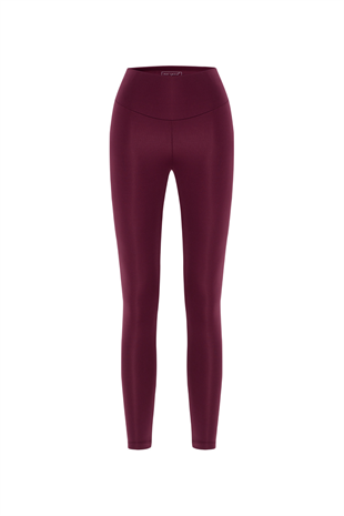 Nui Yoga High Waist Compression Leggings Burgundy