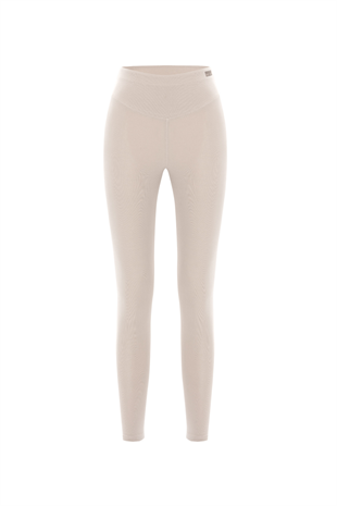 Nui Yoga Diya - Beige Organic Cotton High Waist Long Leggings