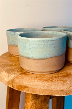 Orangery Objects Blue Short Stoneware Mug