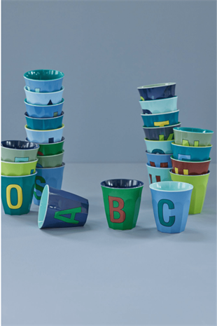 Rice Melamine Cup - Lime with Letter L, MELCU-ALPLB2