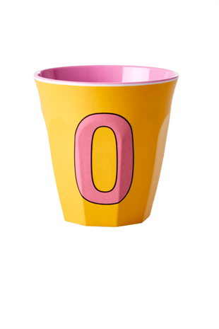 Rice Melamine Cup - Yellow with Letter O, MELCU-ALPOI