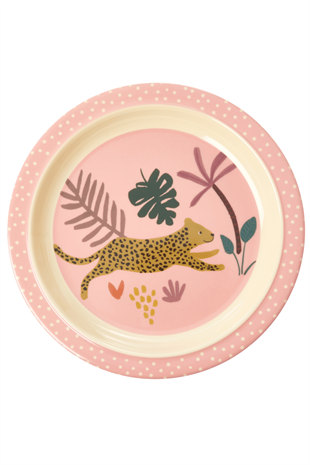 Rice Melamin Çocuk Tabağı - Pembe Kaplan, KILPL-JUNGI