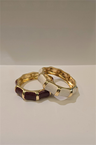Seen By Seda Bone Enamel Cuff Bracelet, Cream SN-18237
