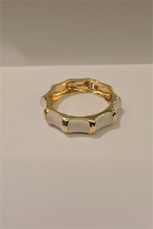 Seen By Seda Bone Enamel Cuff Bracelet, Cream SN-18237