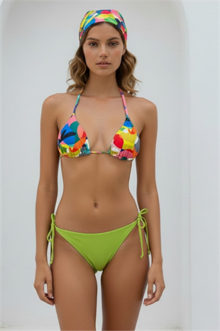 Violet Üçgen Desenli Bikini Üstü LM26125_COLOR
