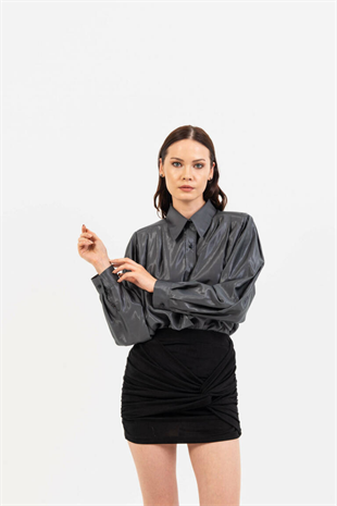 Zoe Clothing Gray Vatkalı Shirt