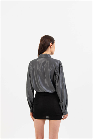 Zoe Clothing Gray Vatkalı Shirt