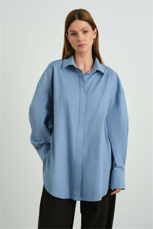 Zoe Clothing Blue Oversize Shirt