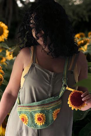 Zone Design Hand-Knitted Belt Bag | Sunflower