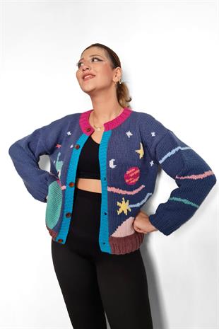 Zone Design Hand-Knitted Cardigan | Space