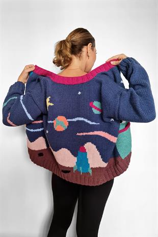 Zone Design Hand-Knitted Cardigan | Space