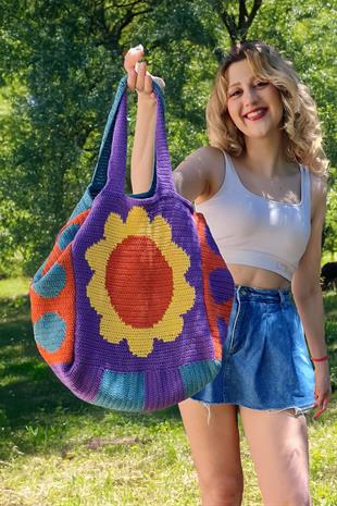 Zone Design Hand-Knitted Shoulder Bag | Kocuman