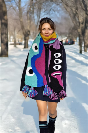 Zone Design Uzaylı El Örgüsü Atkı Şal