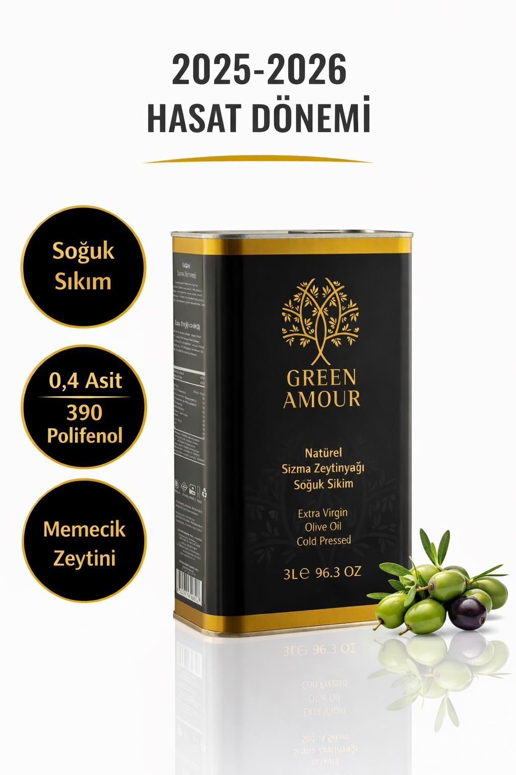 Soğuk Sıkım, Memecik 3 lt Natürel Sızma Zeytinyağı