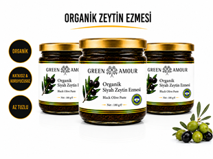 Green Amour 3 lü Organik Siyah Zeytin Ezmesi 