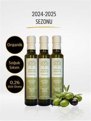 Soğuk Sıkım 0,26 Asit Organik Zeytinyağı Avantaj Paketi 250 ml*3