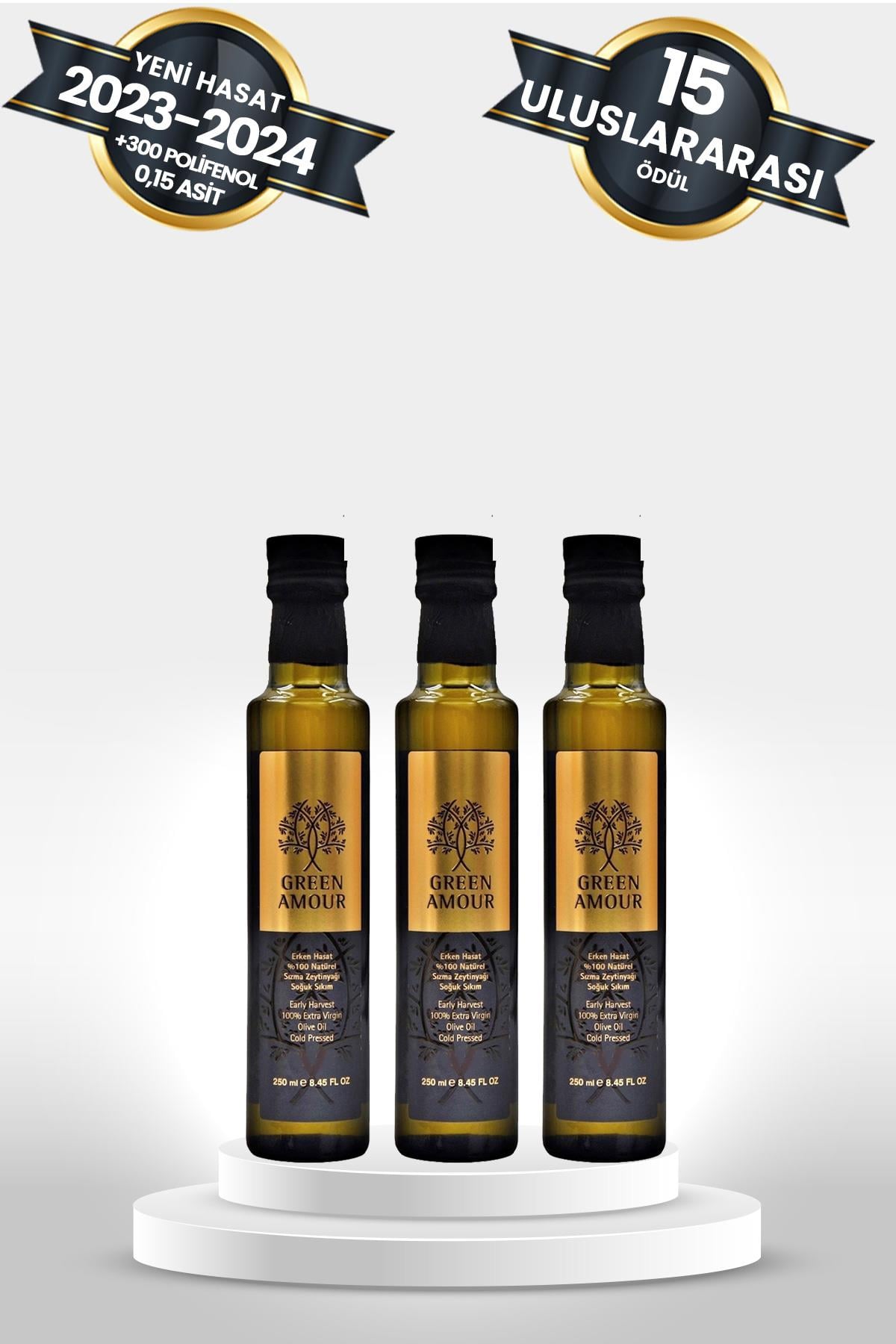 3'lü Paket Erken Hasat %100 Natürel Sızma Zeytinyağı Soğuk Sıkım 250ml