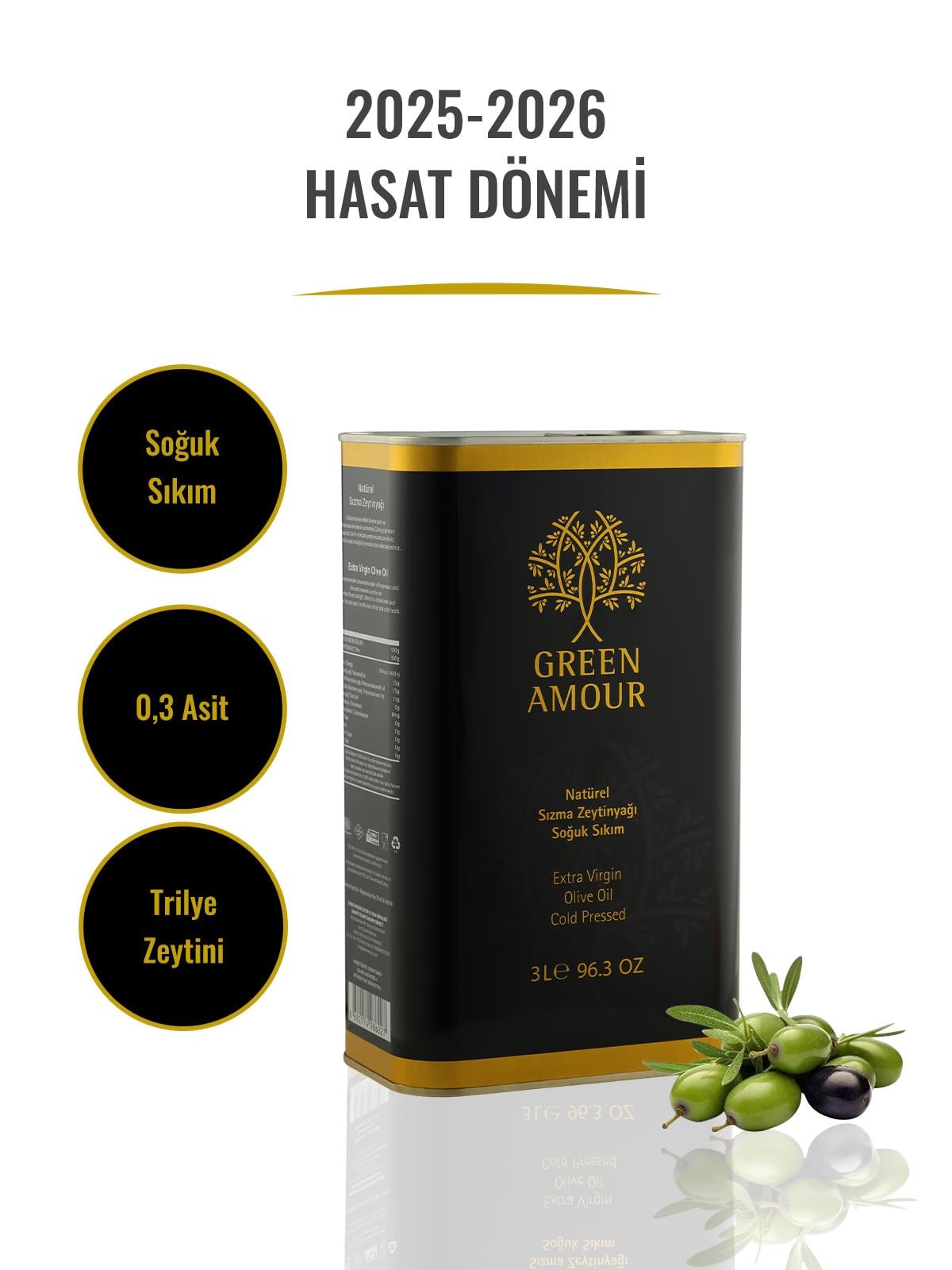 Yeni hasat soğuk sıkım zeytinyağı