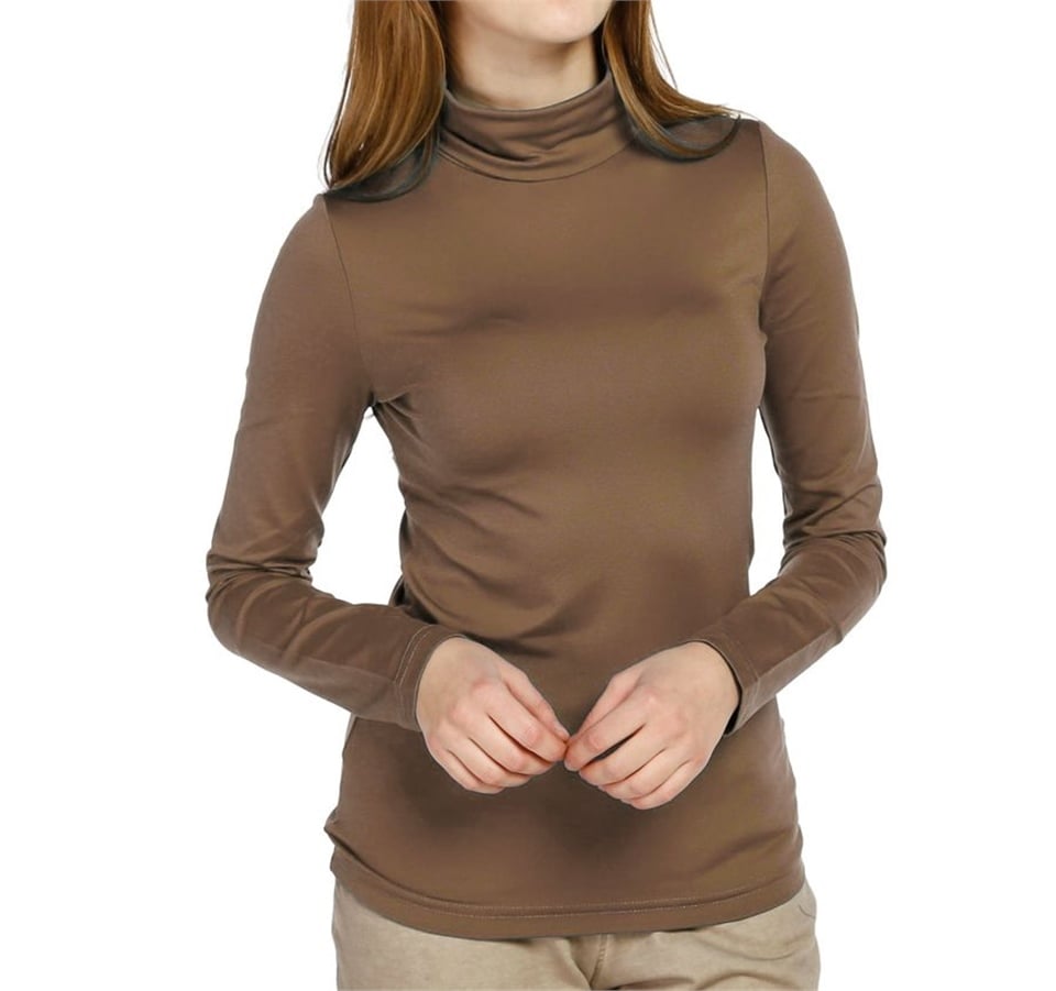 Balıkçı Yaka Tişört - Camel