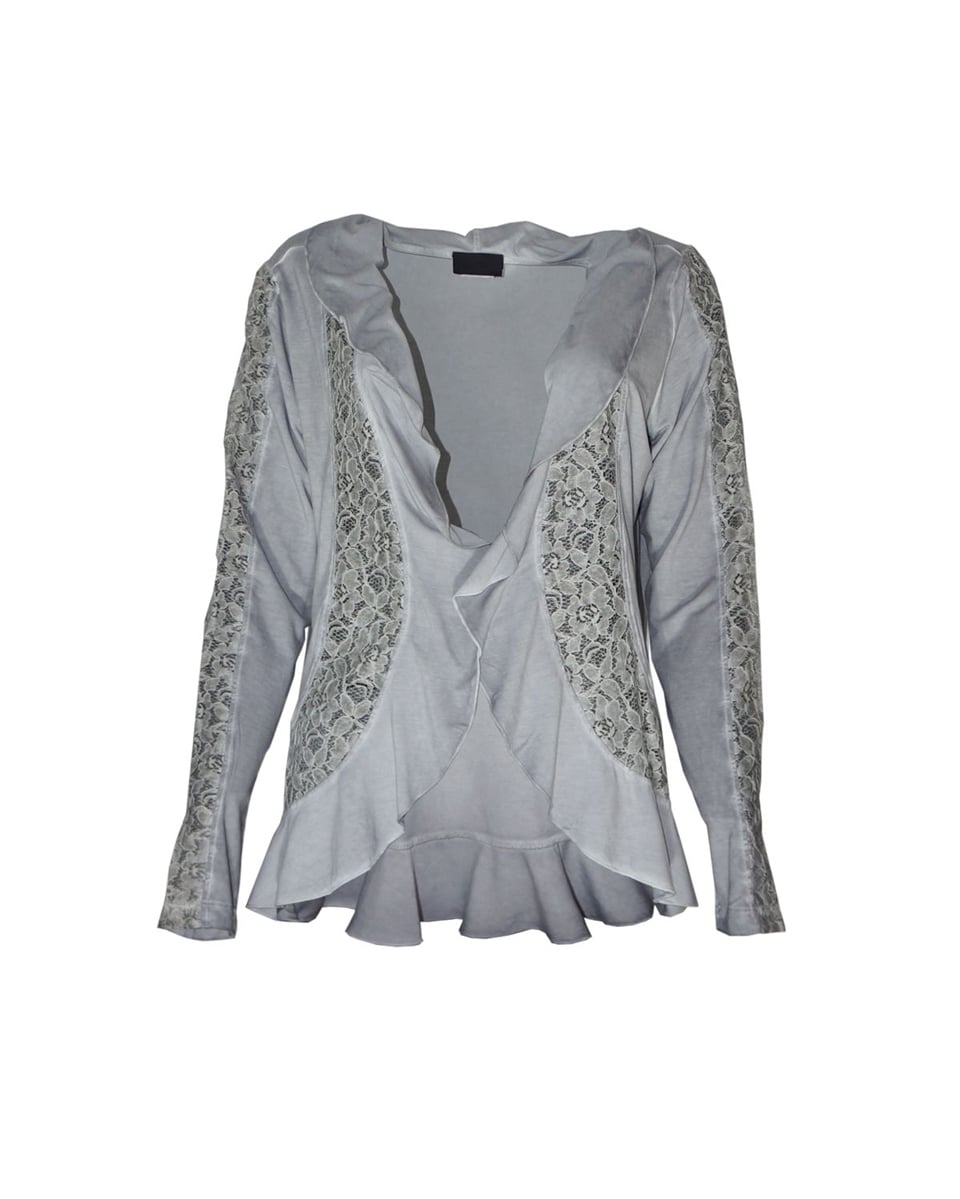 Dantelli Hırka - Gri