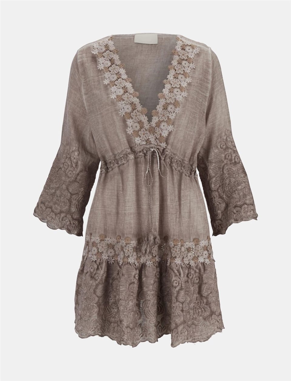 Dantelli Tunik - Vizon