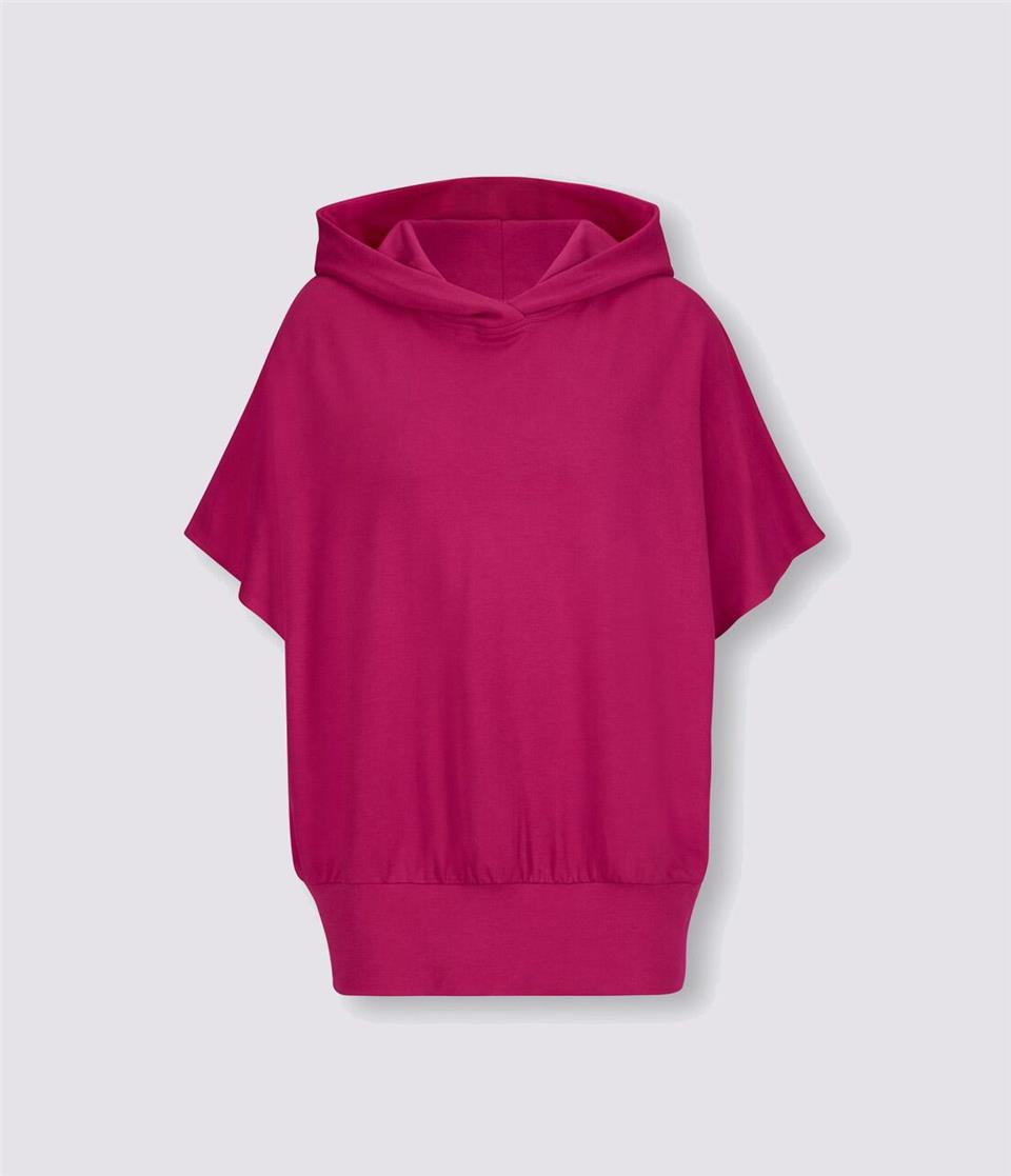 Kapşonlu Yarasa Kol Sweatshirt - Pembe