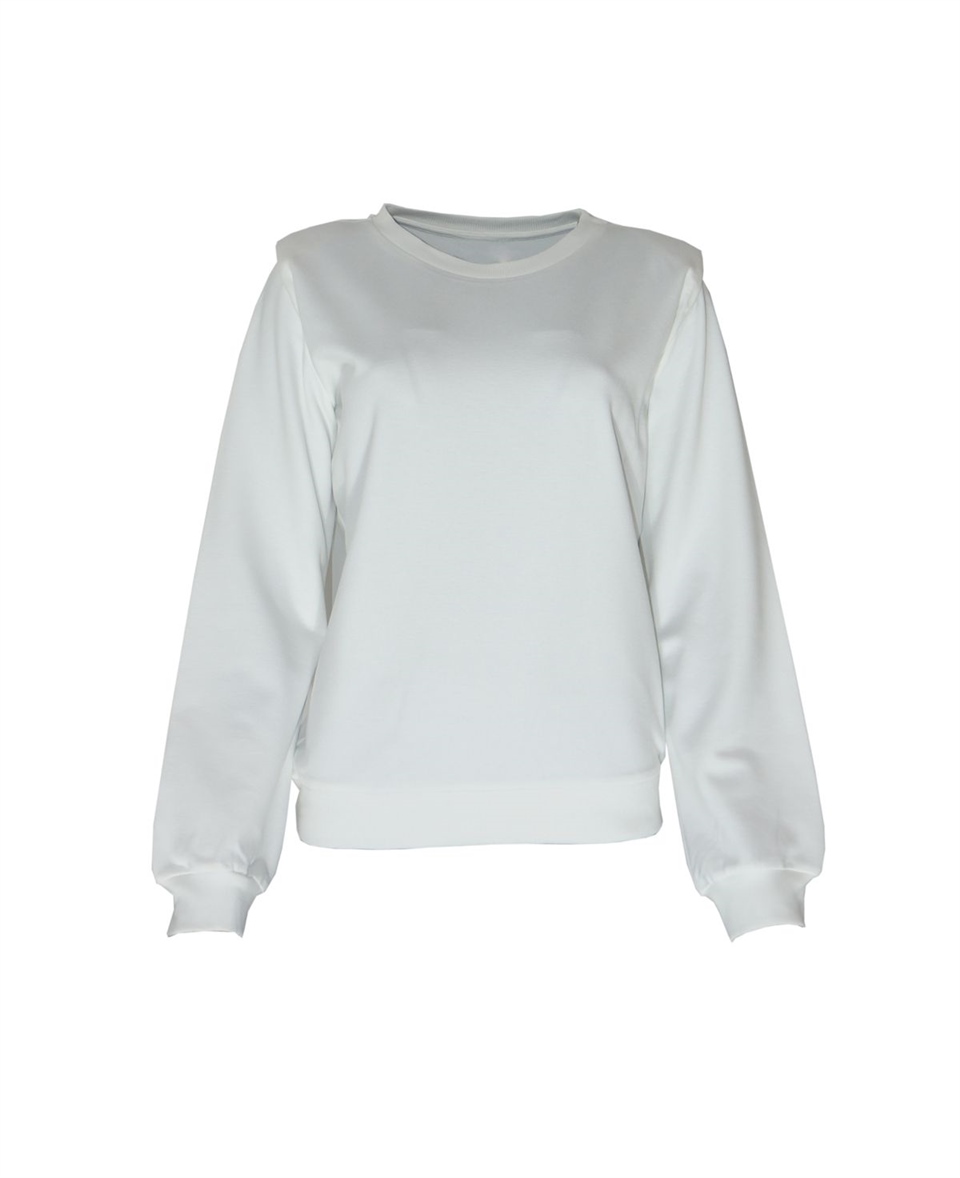 Omuz Detaylı Sweatshirt - Ekru