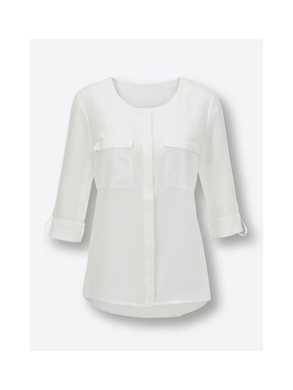 Saf İpek Gömlek - Ekru