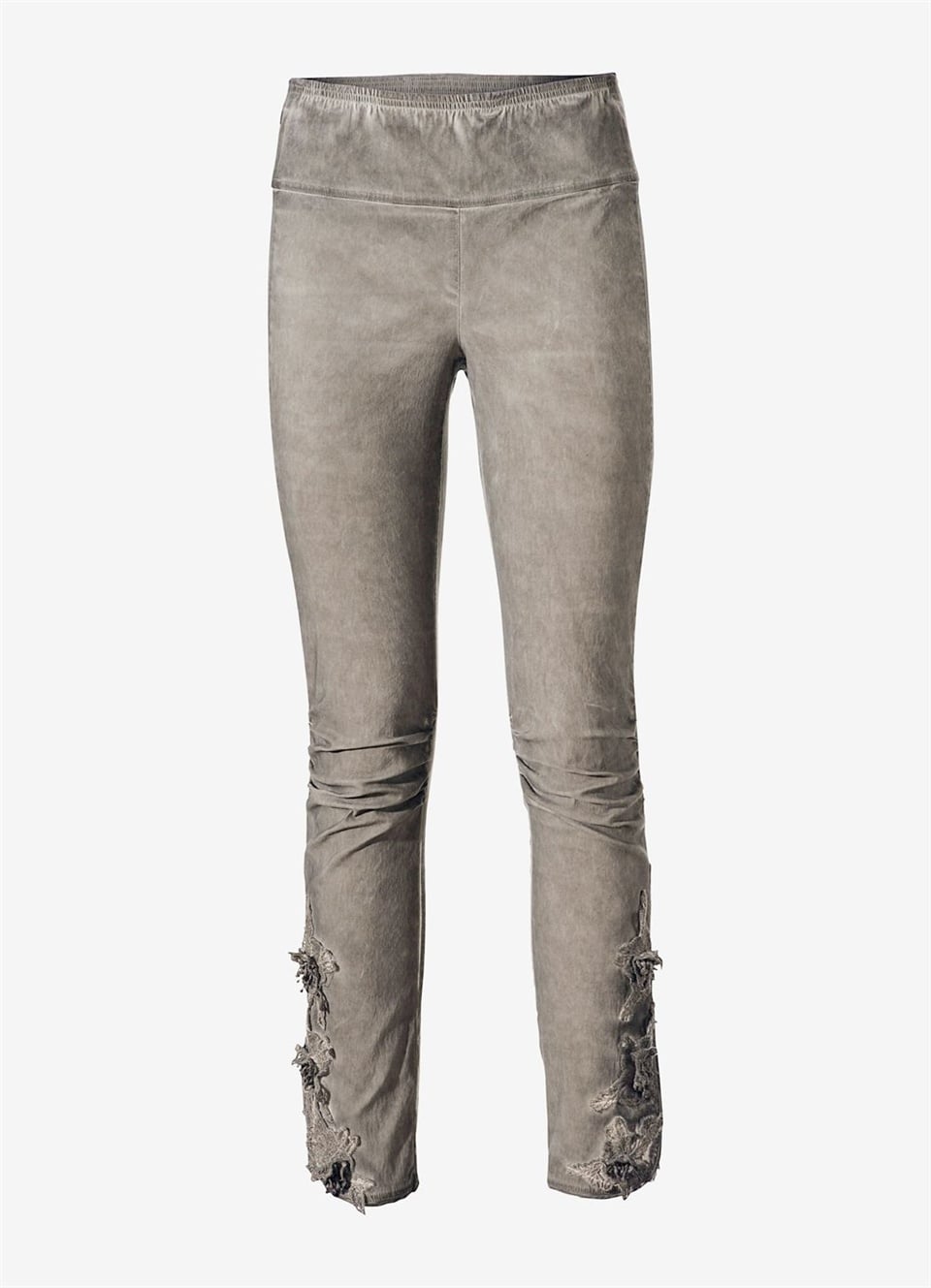 Skinny Dantel Pantolon - Taş