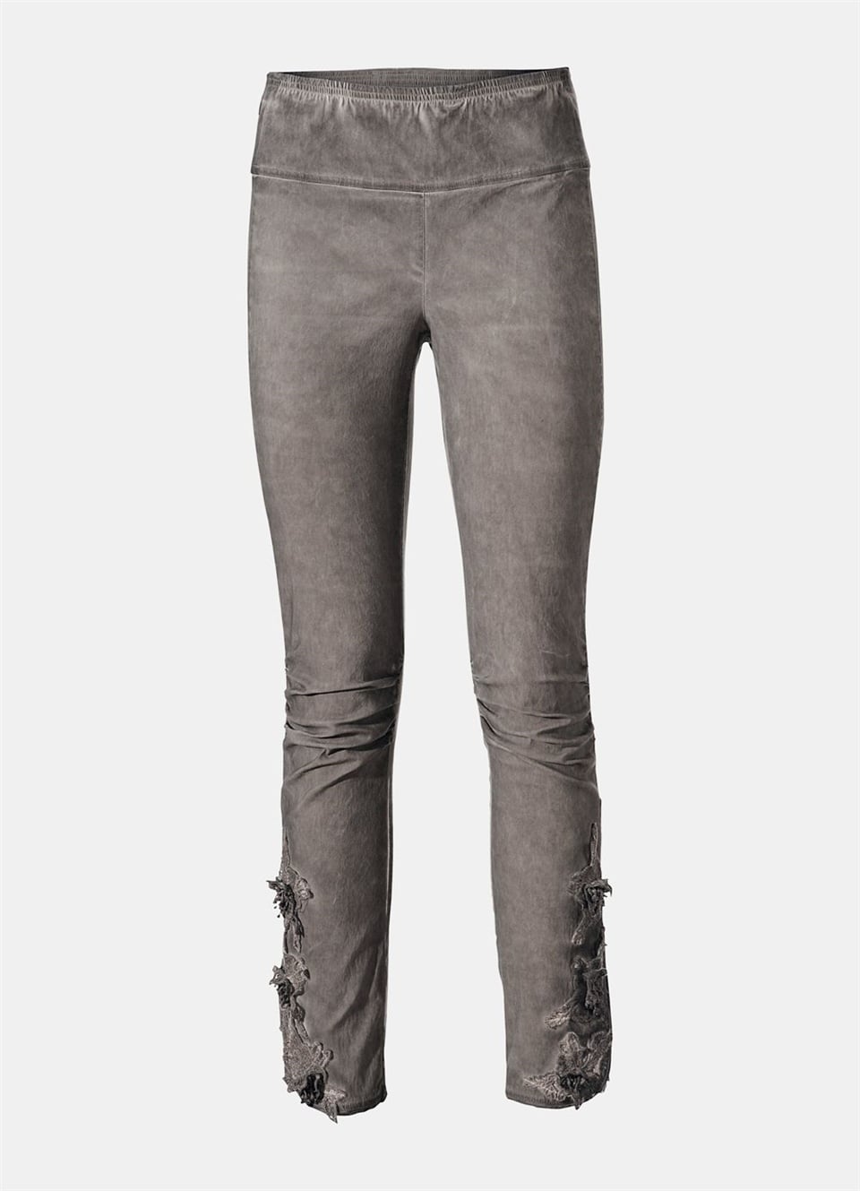 Skinny Dantel Pantolon - Vizon
