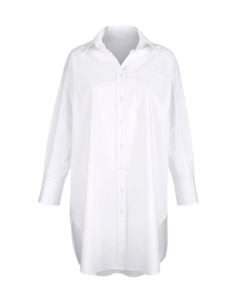 Uzun Rahat Gömlek - Beyaz