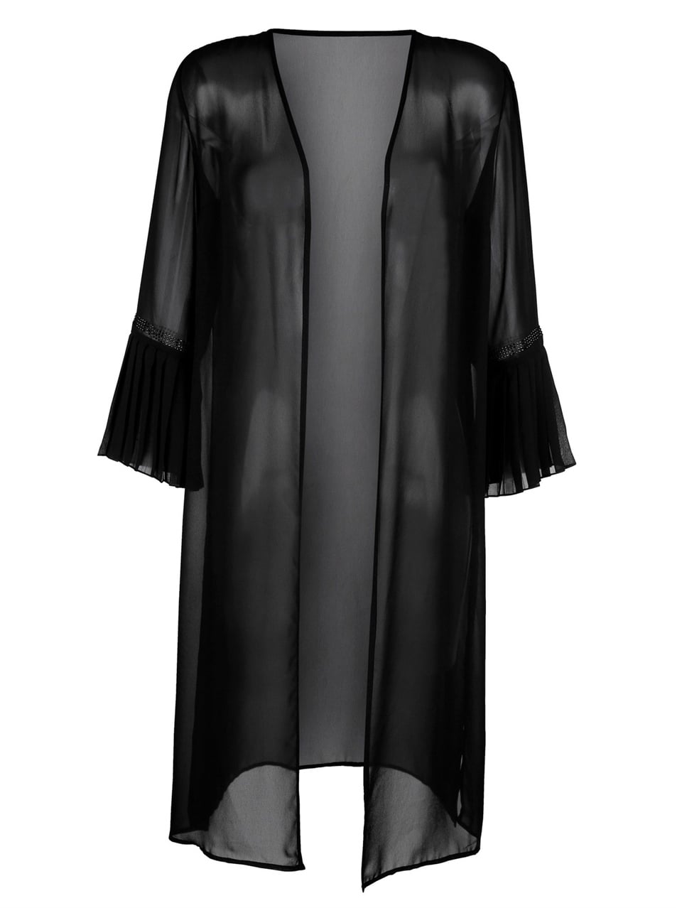 Uzun Şifon Hırka - Siyah