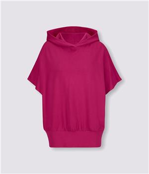 Kapşonlu Yarasa Kol Sweatshirt - Pembe