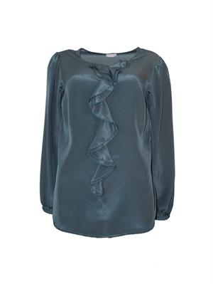 Saf İpek Bluz - Antrasit