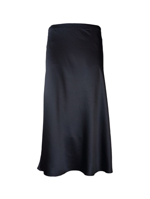 Saten Uzun Etek - Siyah