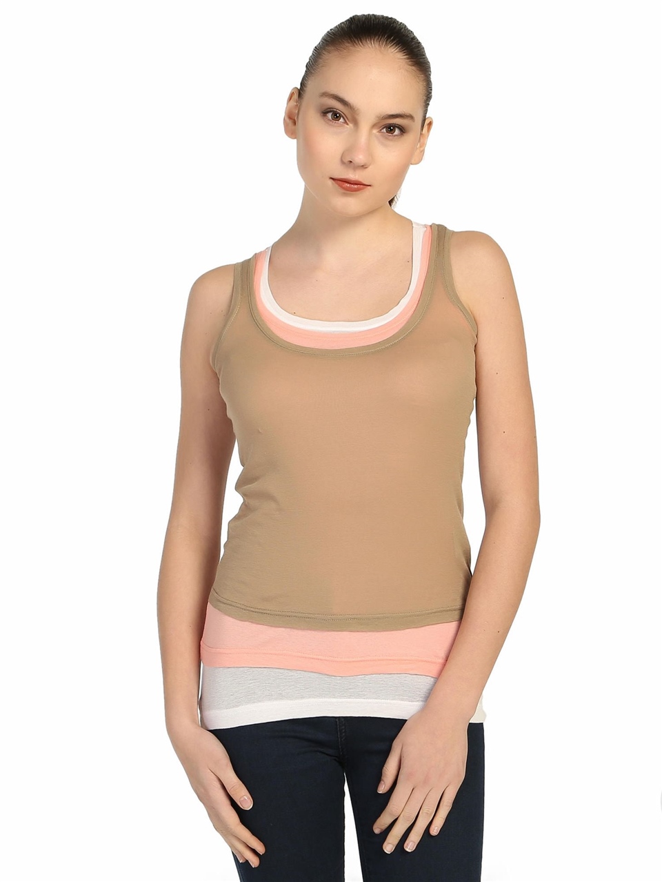 3'lü T-shirt - Vizon