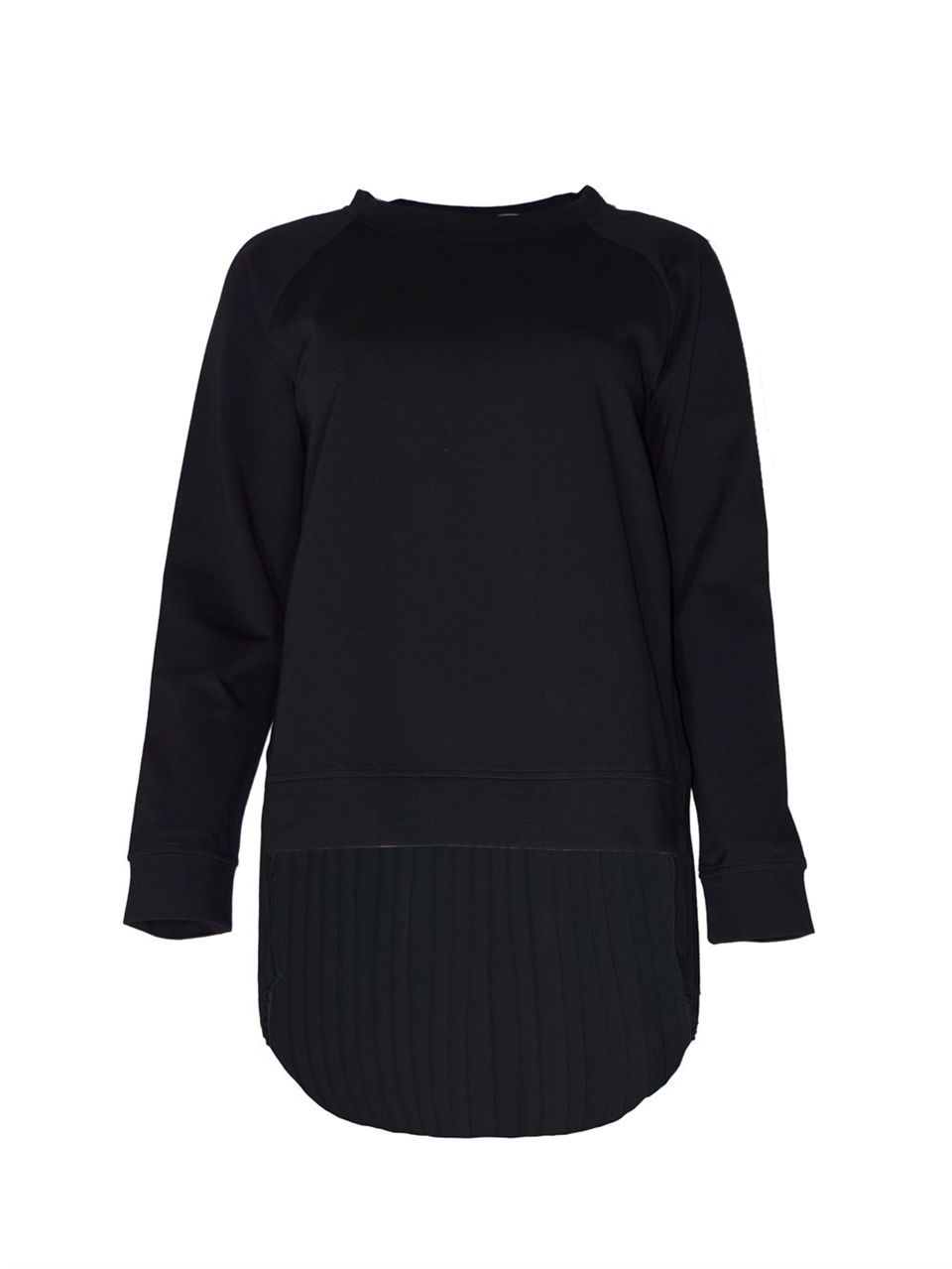 Arkası Pilili Şifon Bluz - Siyah