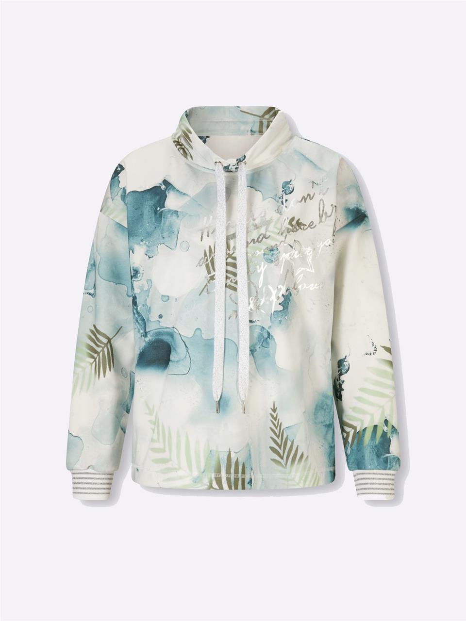 Baskılı Sweatshirt - Ekru