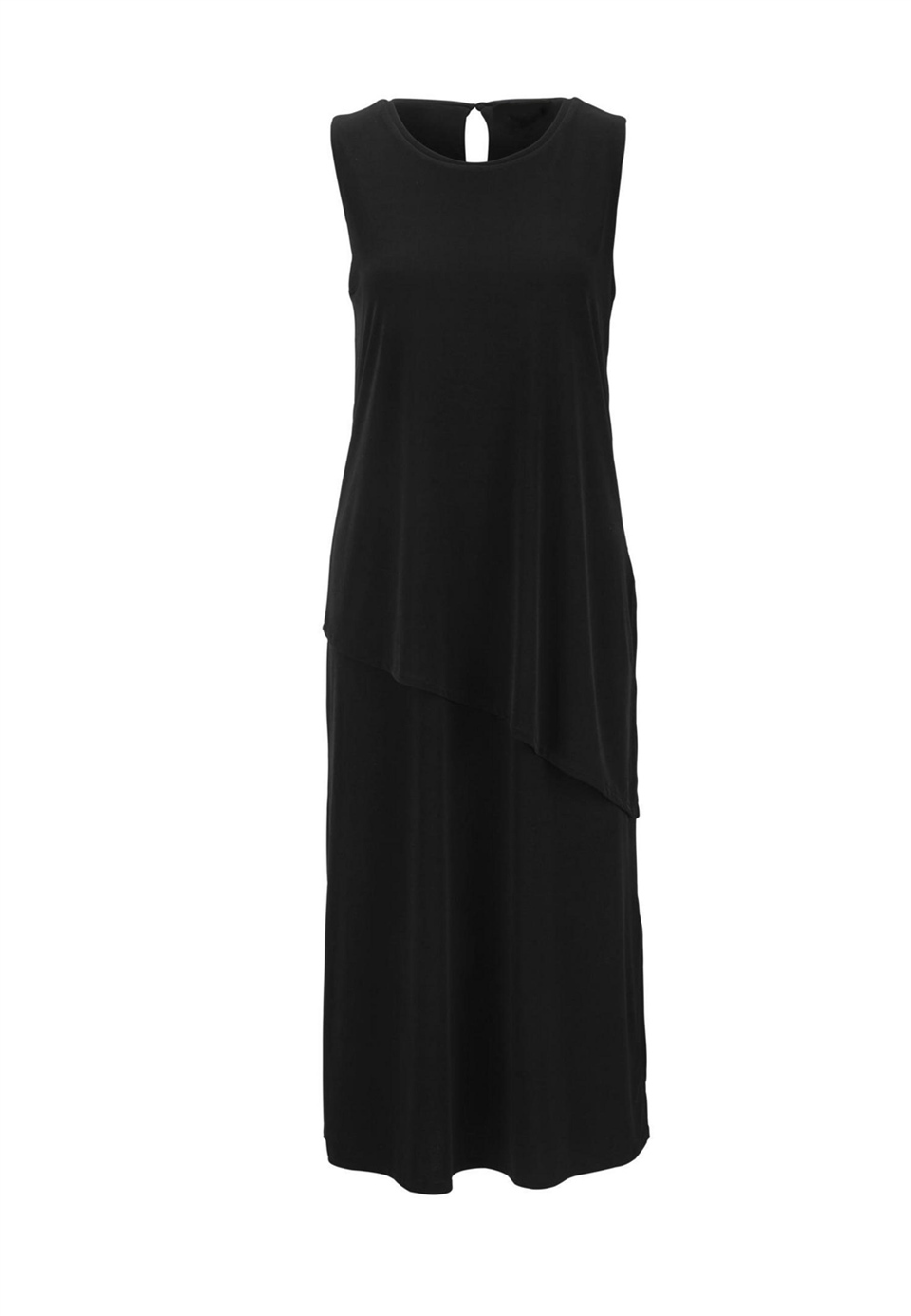 Casual Jersey Katlı Elbise  - Siyah