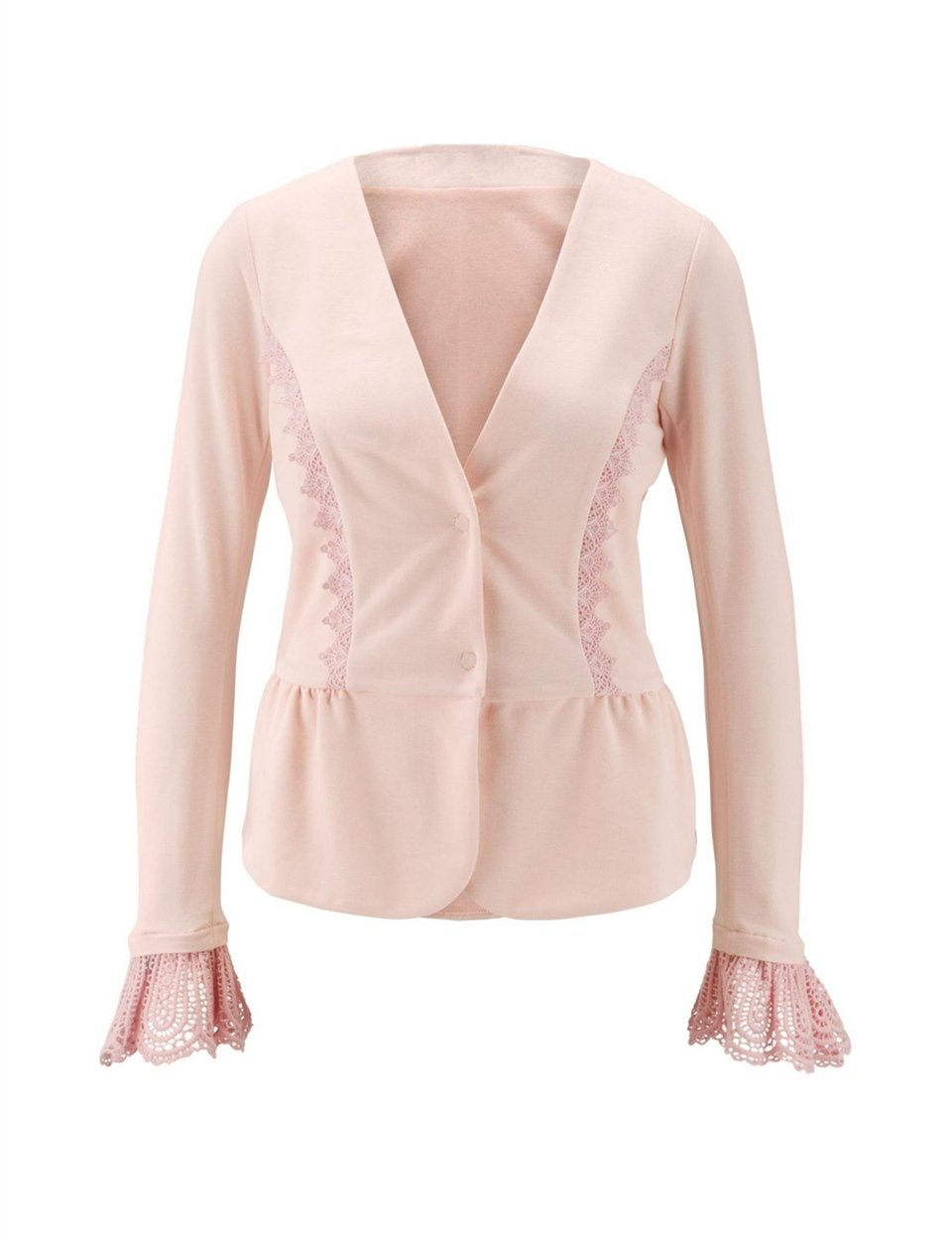 Dantelli Blazer Ceket - Gül Kurusu