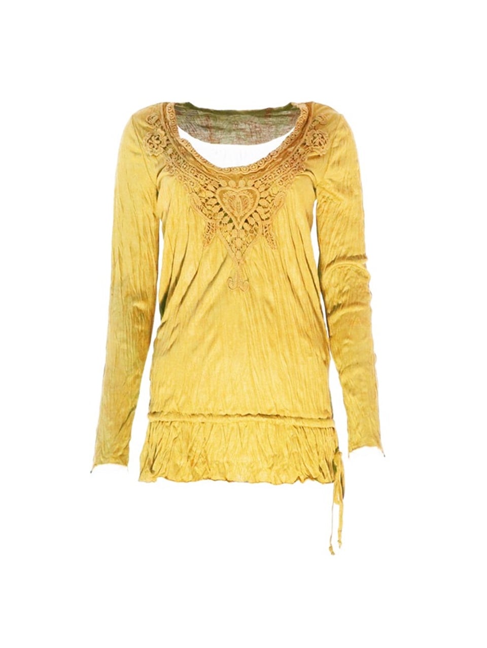 Dantelli Bluz - Sarı