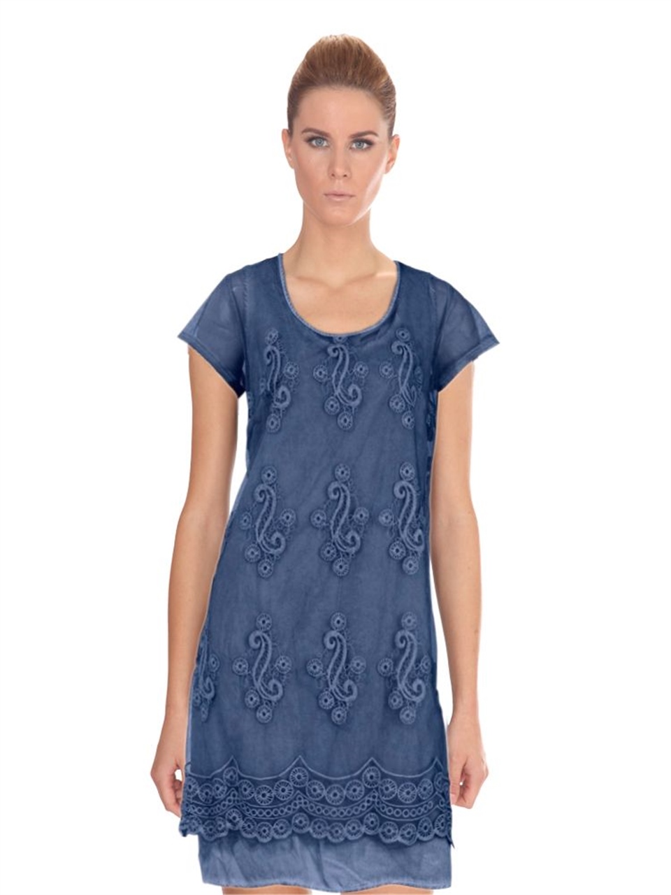 Dantelli Elbise - Mavi