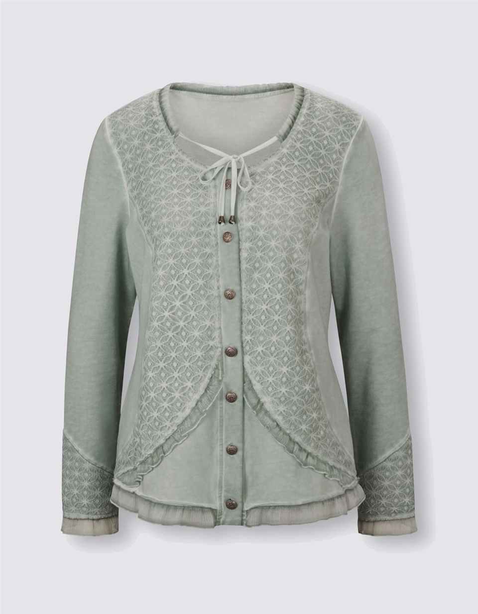 Dantelli Hırka - Mint Yeşili