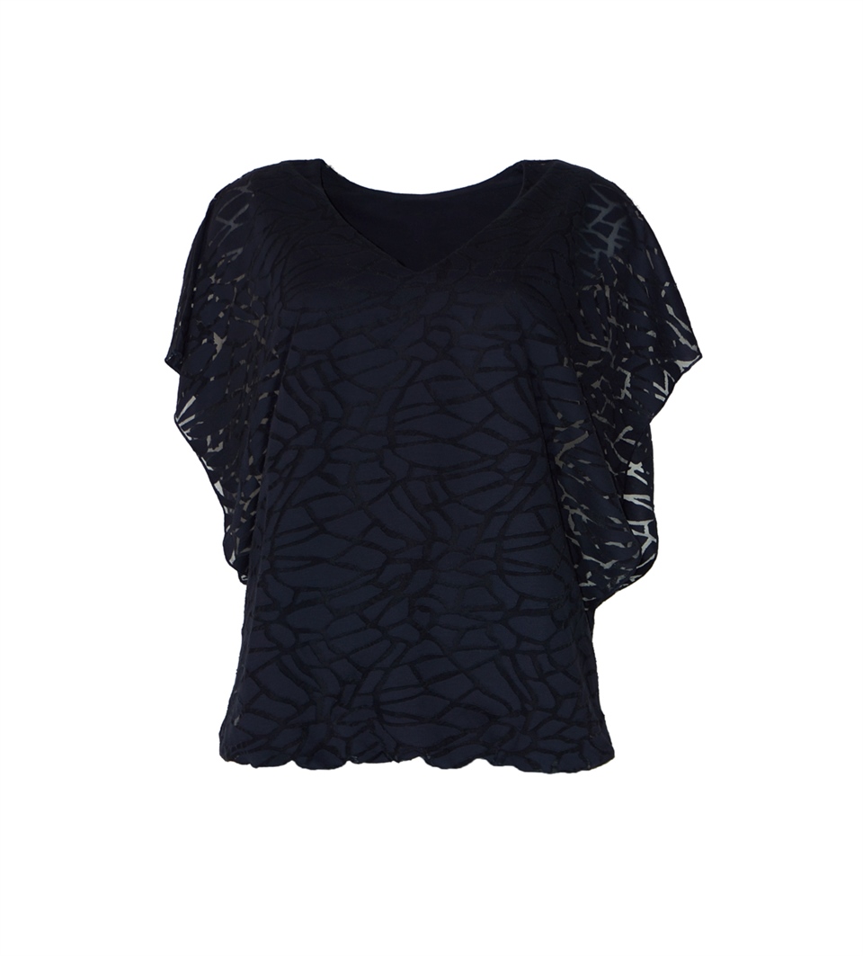 Devore Bluz - Lacivert