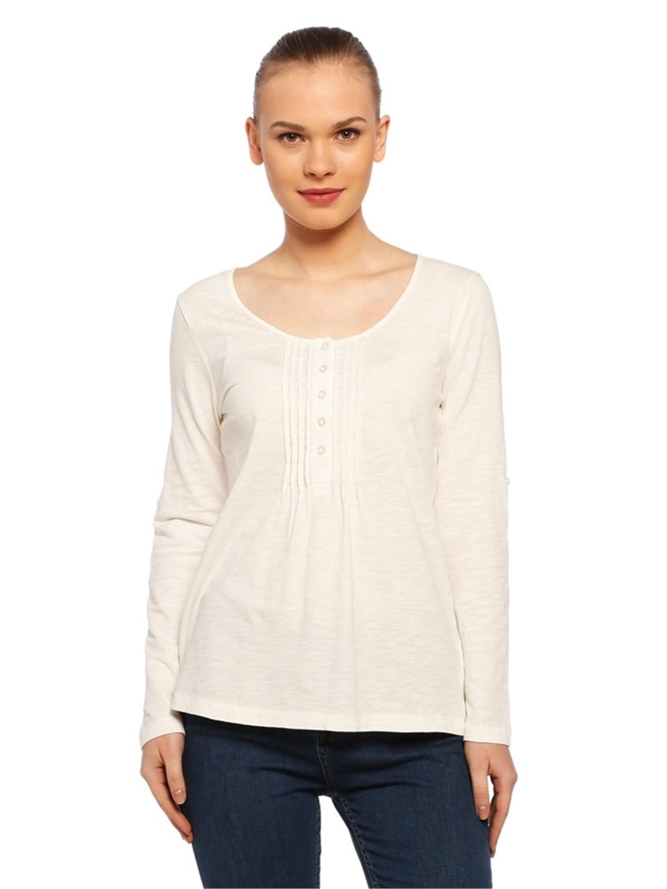 Henley T-shirt - Ekru