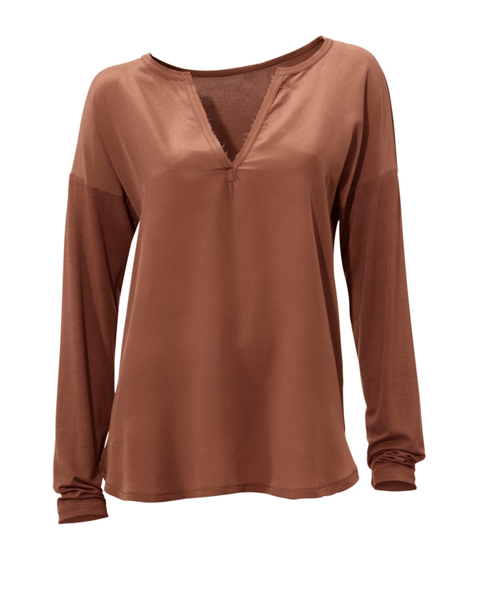 İpek Bluz - Camel