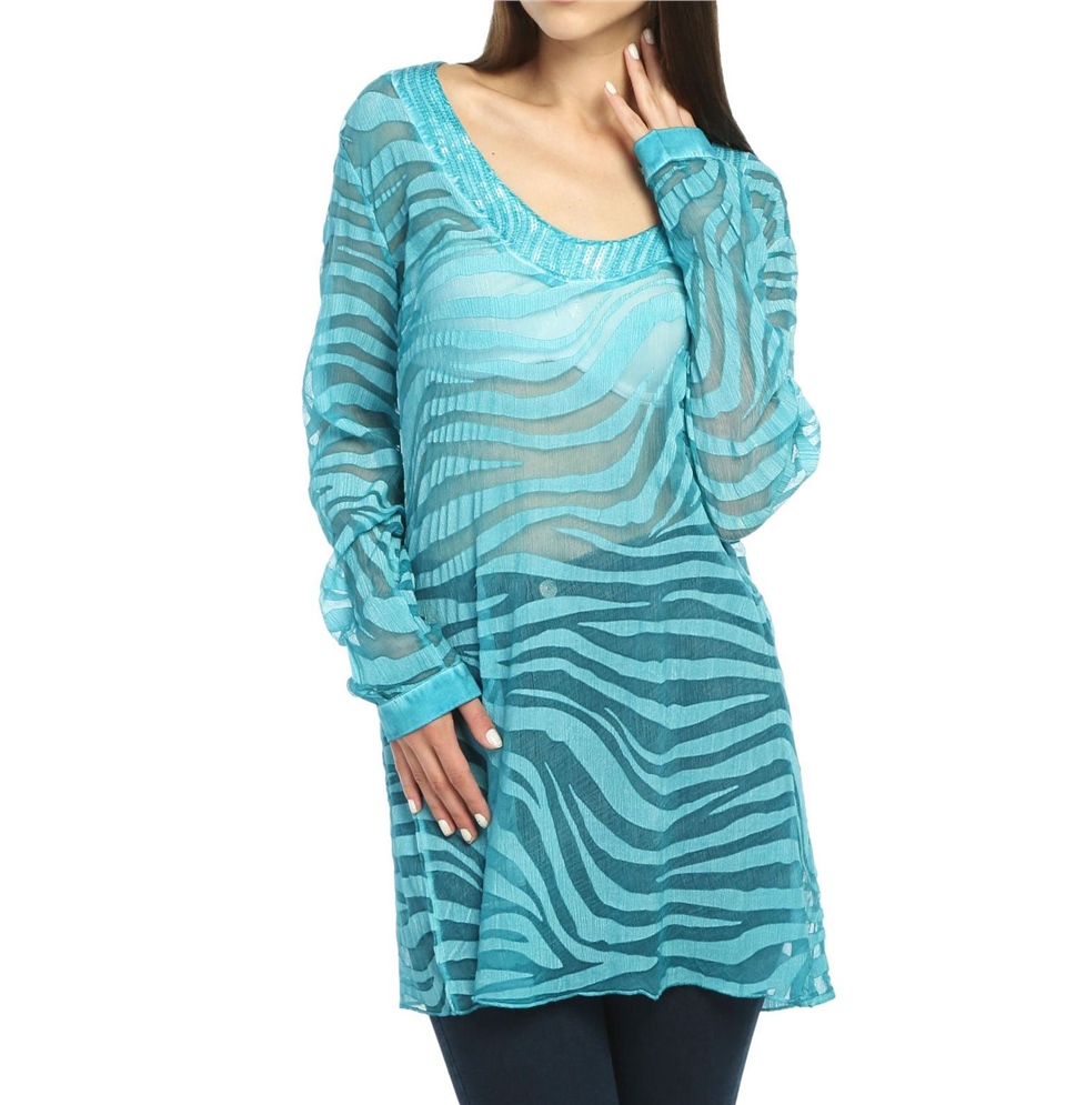 İpek Plaj Tunik  - Turkuaz