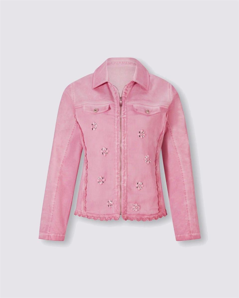 İşlemeli Ceket - Pembe