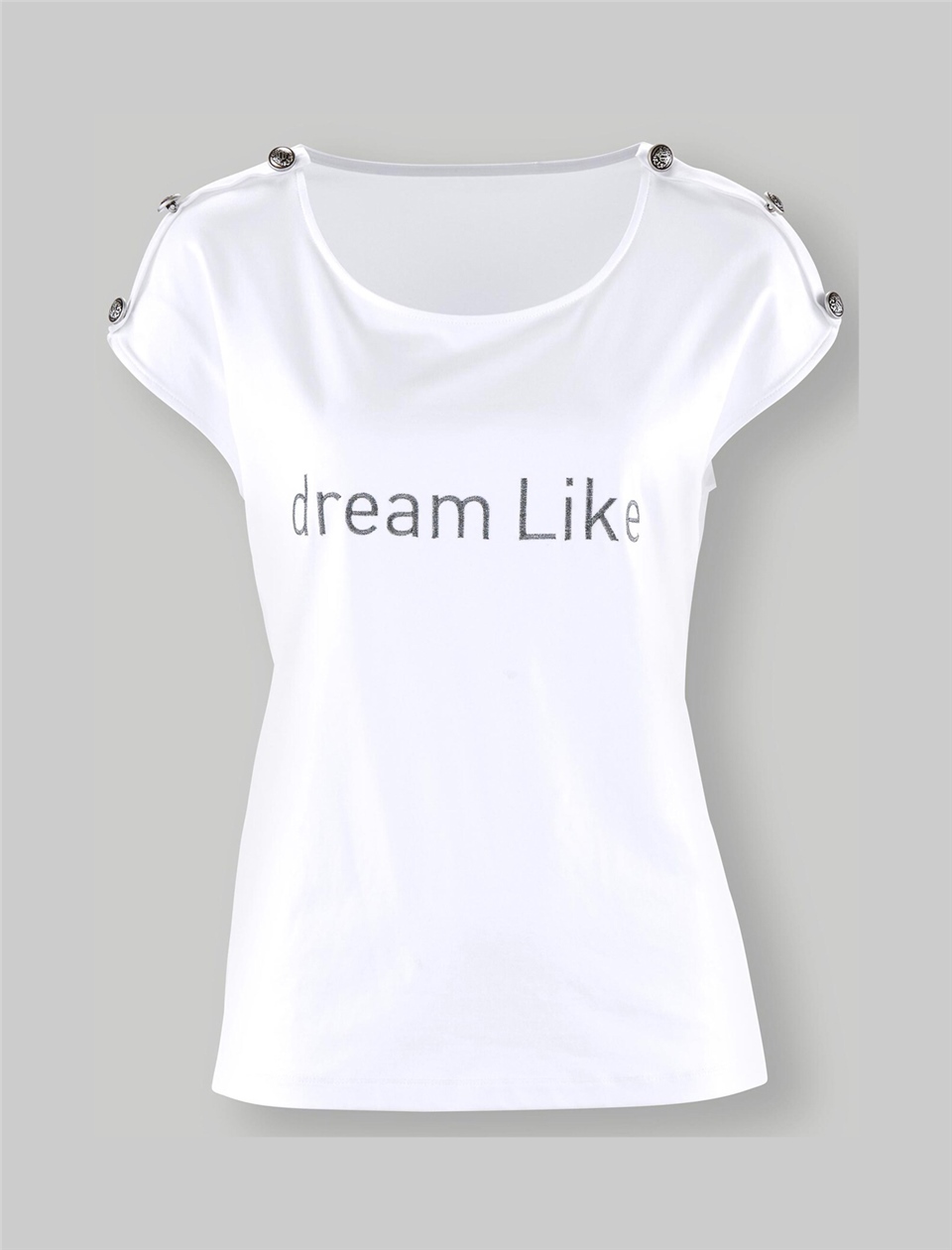 İşlemeli Tişört - Beyaz