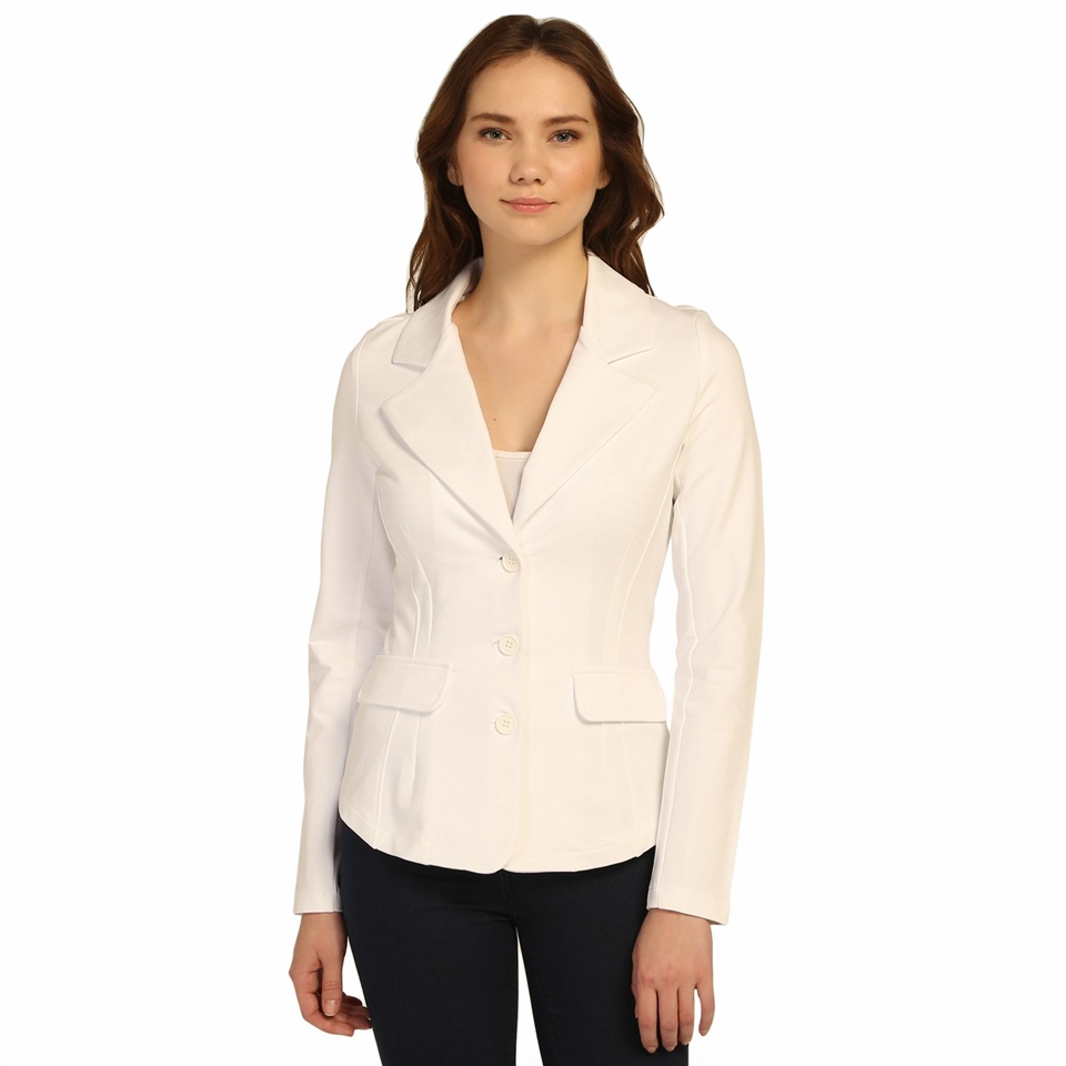 Jersey Blazer Ceket - Beyaz